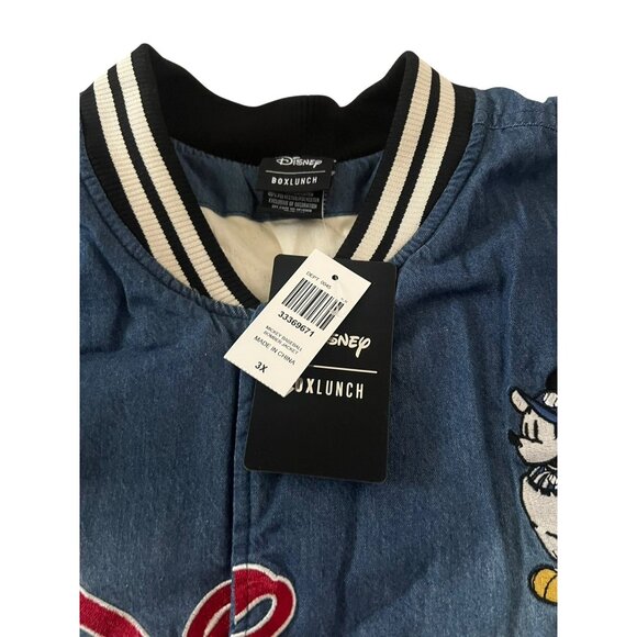 Disney Mickey Mouse Baseball Denim Bomber Jacket Size 3X - BoxLunch Exclusive - Picture 7 of 7